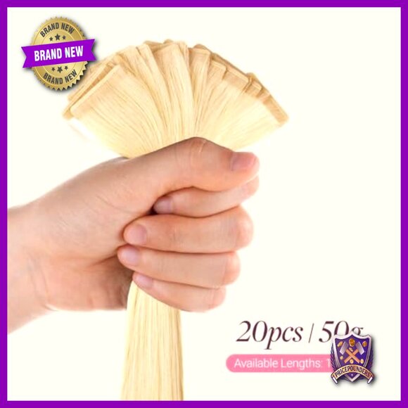 Remy Human Hair Tape Extensions 16in 50g 20pcs Seamless Lightweight main image 5